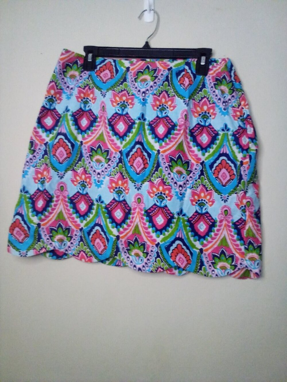 Buckhead Betties Skirt Women XL Scallop Hem Pattern Cotton Colorful